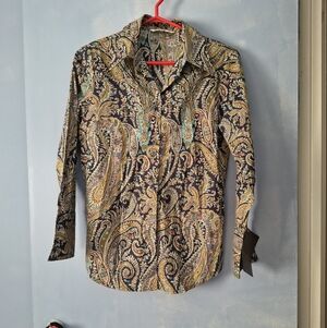 NWT Tilley Liberty Print Paisley Cotton Shirt XS